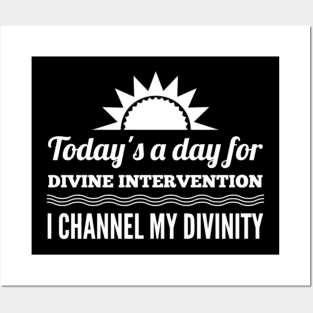 Funny Dungeons D20 Cleric Divine Intervention Posters and Art